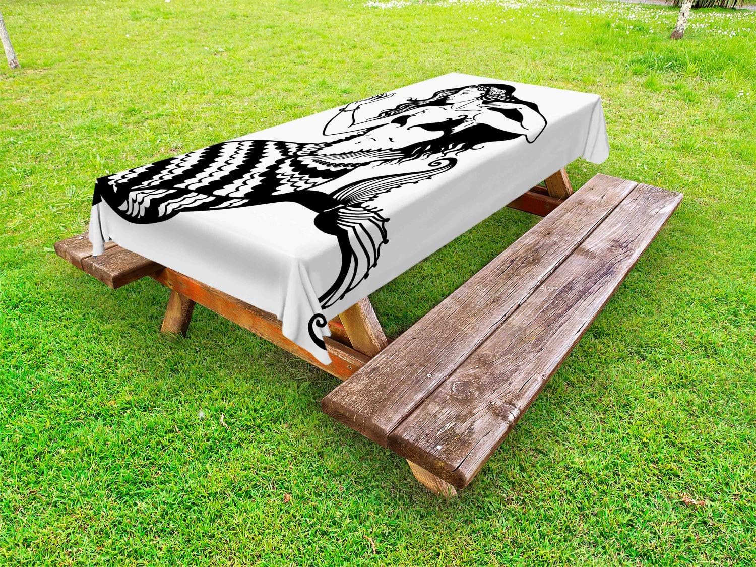 Ambesonne Underwater Mermaid Tablecloth 58x84