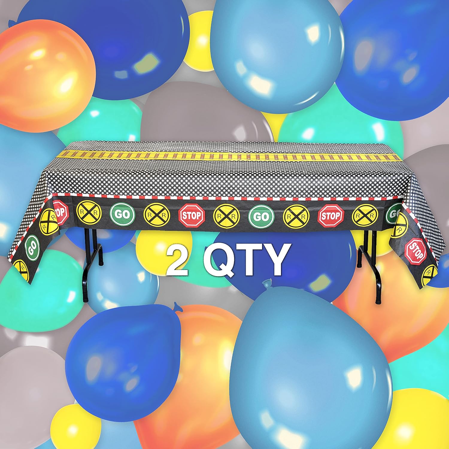 Havercamp Train Tablecloth for Kids Birthday Party