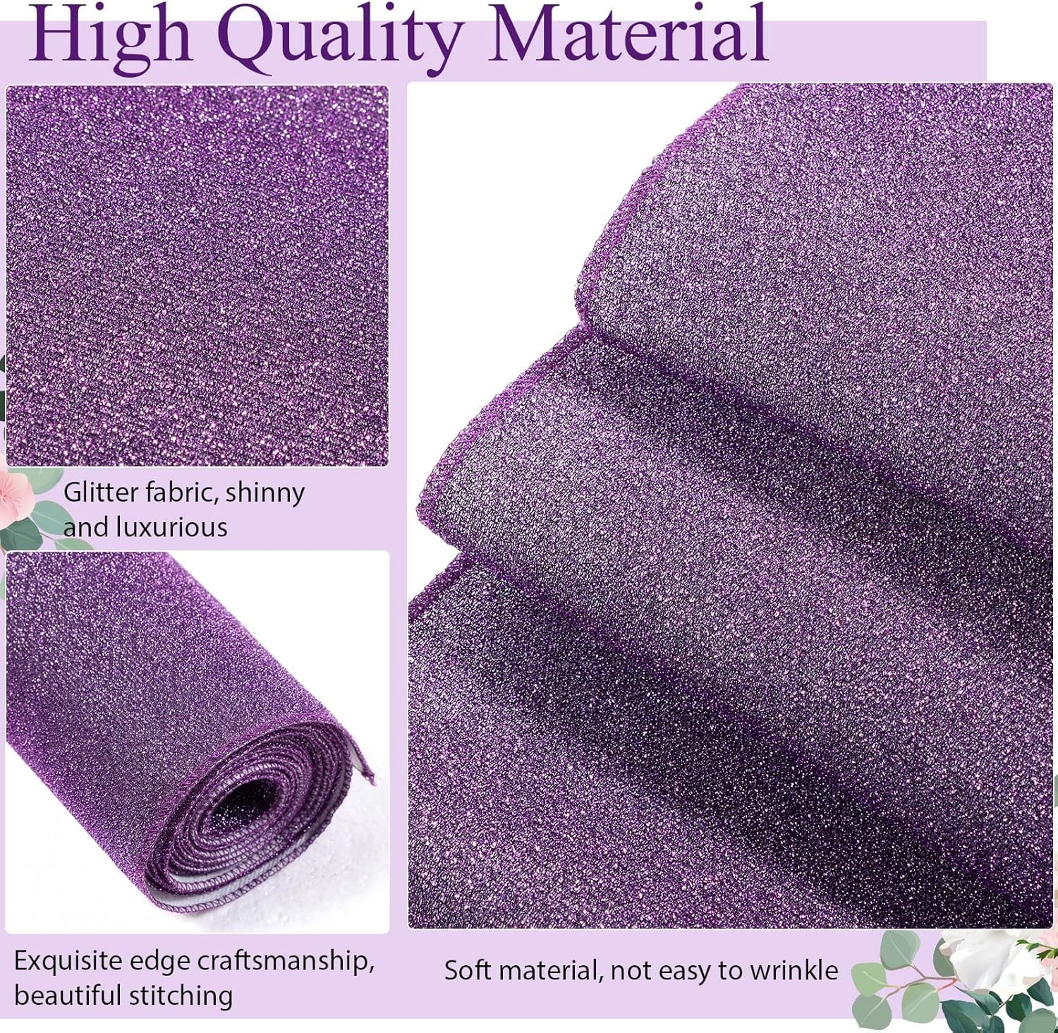 Shihanee Purple Glitter Aisle Runner 2x15ft