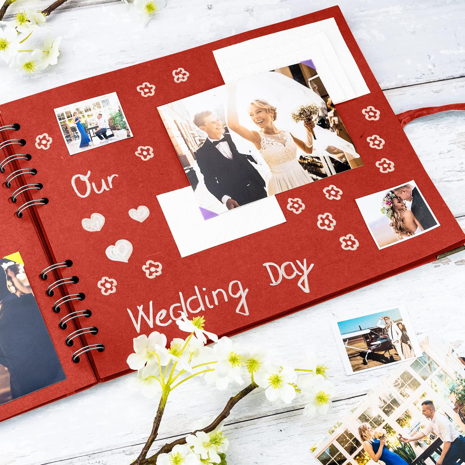 Bstorify Square Scrapbook Album 50 Pages Red