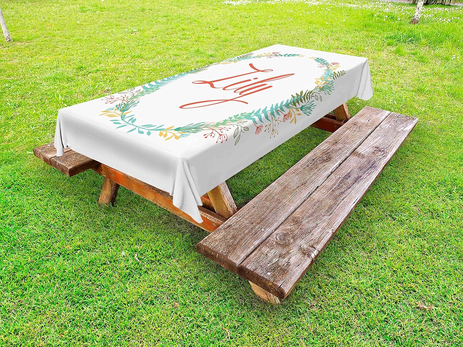 Ambesonne Lily Outdoor Tablecloth 58x84 Multicolor